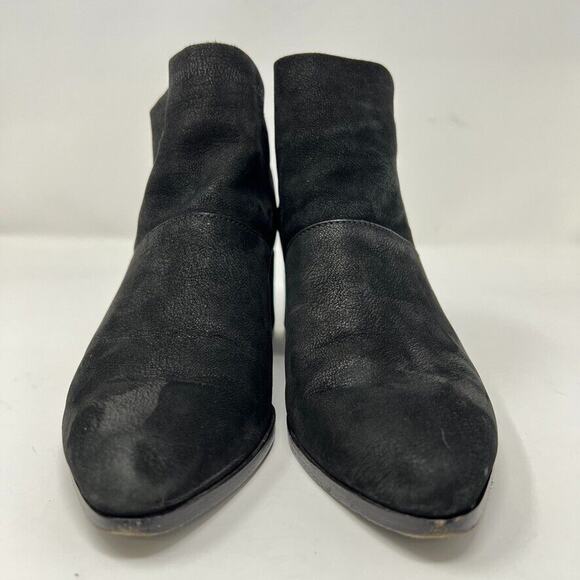 Eileen Fisher Bento Suede Ankle Block Heel Boots Booties Women’s Size 7 Black - Picture 3 of 12
